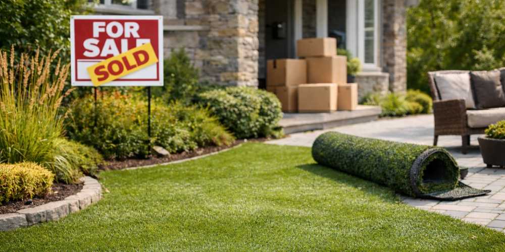 artificial grass when moving