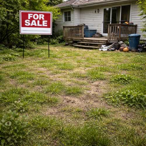 yard condition home for sale
